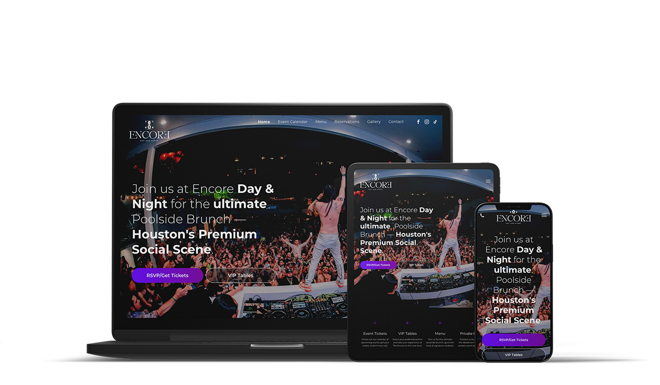 Encore website design