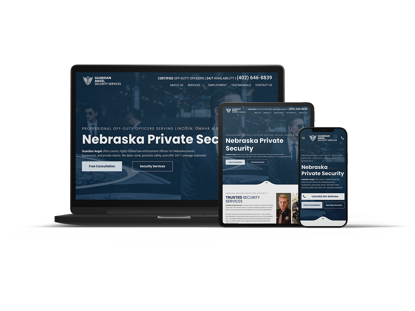 Guardian Angel Security website design