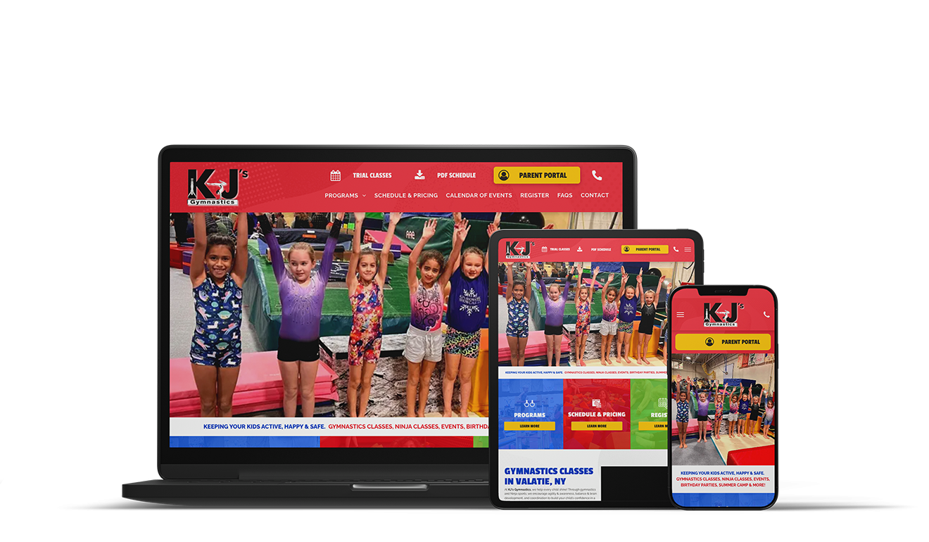 KJ'S Gymnastics website design