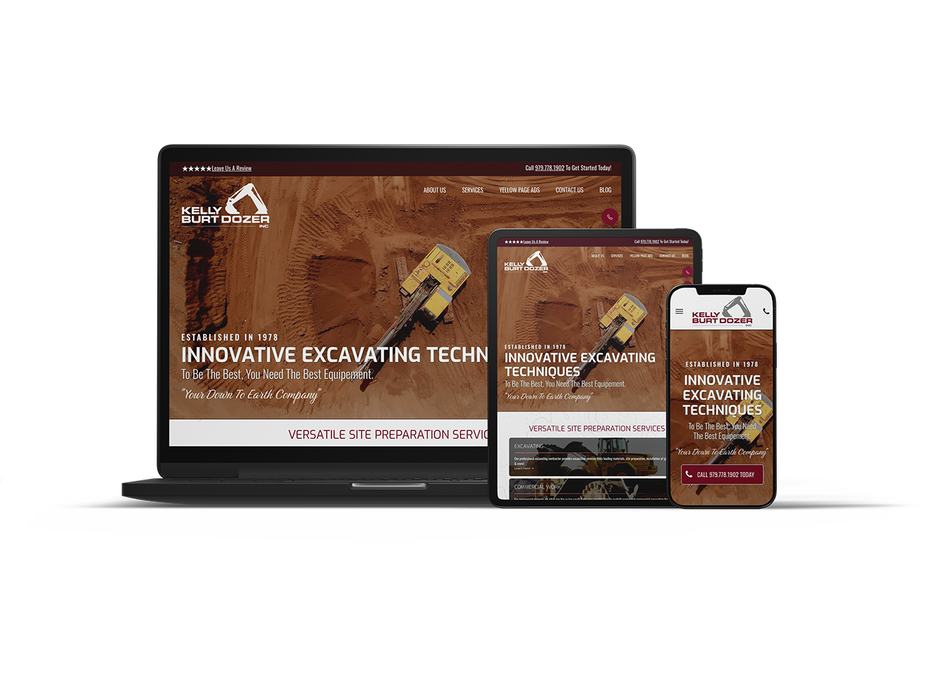 Kelly Burt Dozer website design